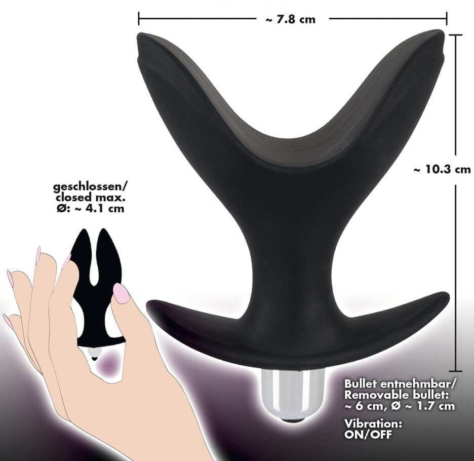 Анальная пробка с вибрацией Black Velvets Vibrating Anchor Plug, черная