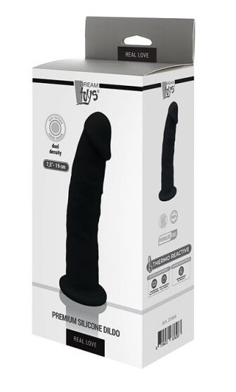 Реалистичный фаллоимитатор Real Love Premium Siicone Dildo - 19 см, черный