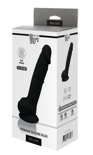 Фаллоимитатор Real Love Premium Siicone Dildo - 17,7 см, черный