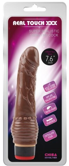 Реалистичный вибратор Real Touch XXX - 19 см, коричневый
