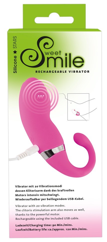 Вибратор для точки G Smile Sweet Rechargeable Vibrator, розовый