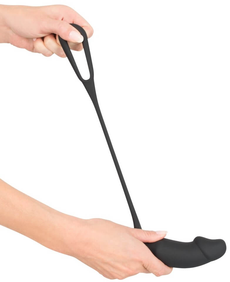 Эрекционное кольцо с вибростимуляцией простаты Black Velvets Vibrating Ring+Plug, черное