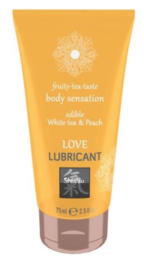 Оральный лубрикант Shiatsu Love Lubricant Edible White Tea & Peach - персик, 75 мл