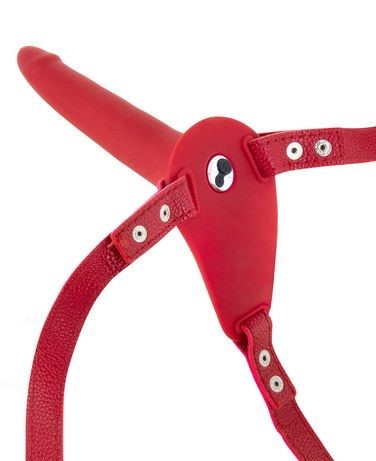 Страпон с вибрацией Fetish Tentation Vibrating Strap-On with Dildo, красный