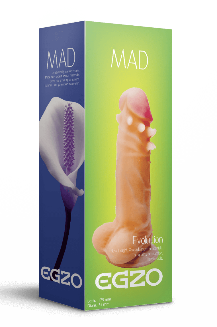 Фаллоимитатор с усиками Egzo Mad Evolution - 17,5 см, телесный