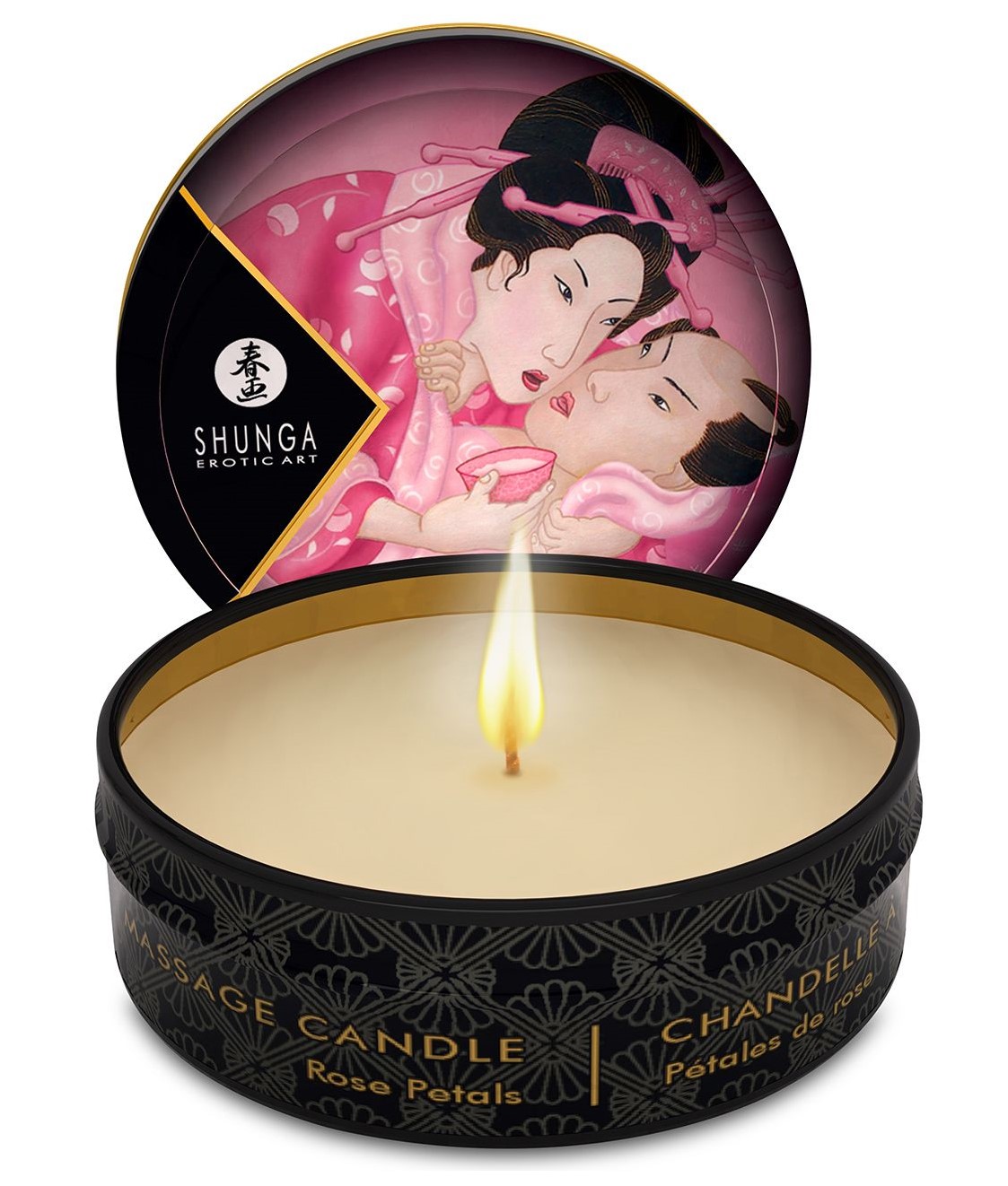 Массажная свеча Shunga Mini Massage Candle Rose Petals - лепестки роз, 30 мл