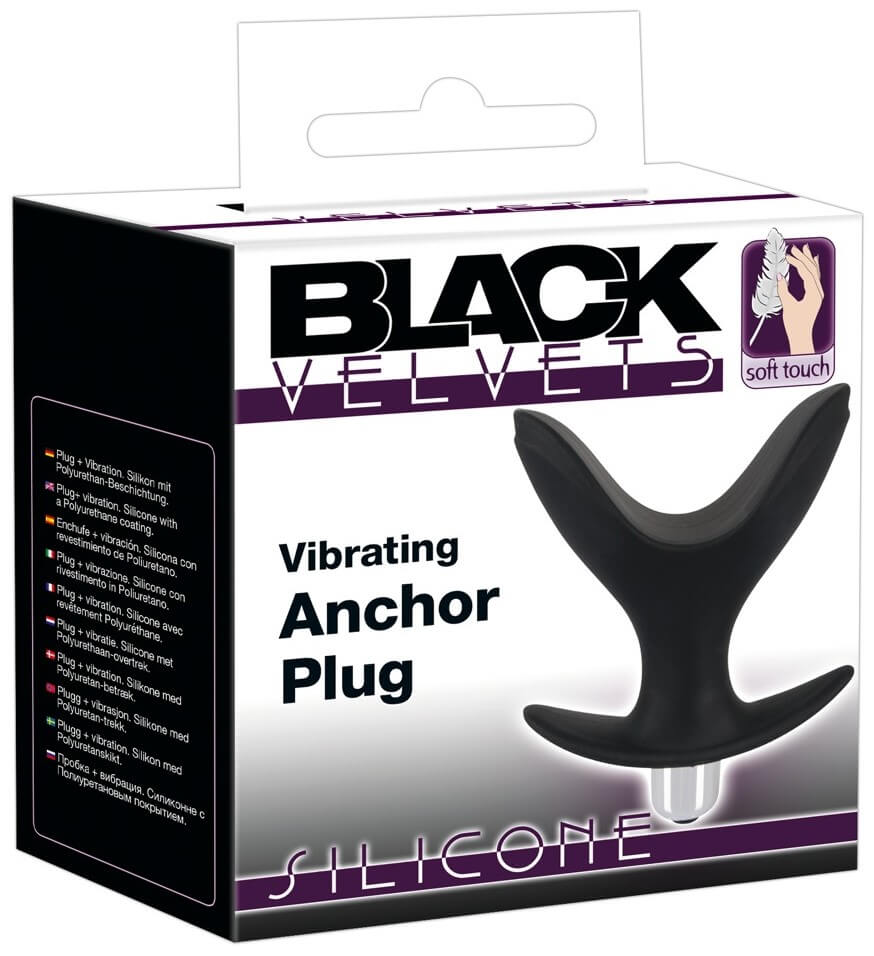 Анальная пробка с вибрацией Black Velvets Vibrating Anchor Plug, черная