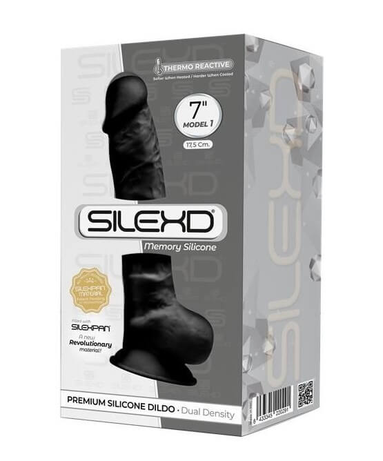 Реалистичный фаллоимитатор Silexd Premium Silicone Dildo Model 1 - размер 7, черный