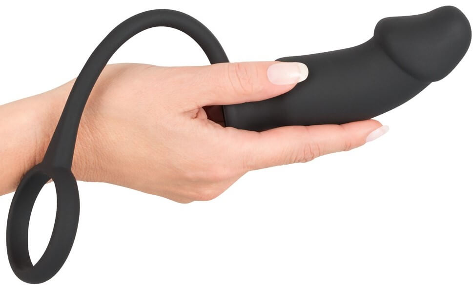 Эрекционное кольцо с вибростимуляцией простаты Black Velvets Vibrating Ring+Plug, черное