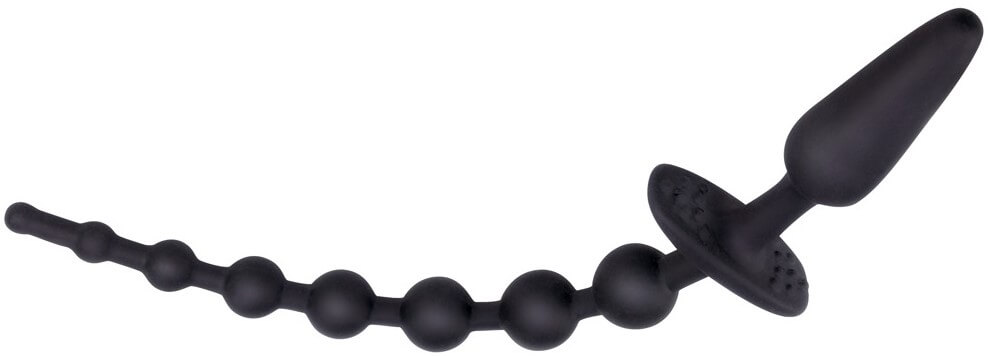 Анальная цепочка с пробкой Backdoor Lovers Anal Plug&Beads, черная