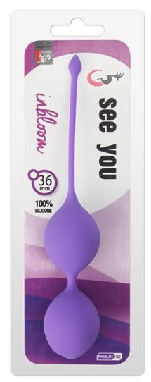 Вагинальные шарики See You In Bloom Duo Balls 36 mm, фиолетовые