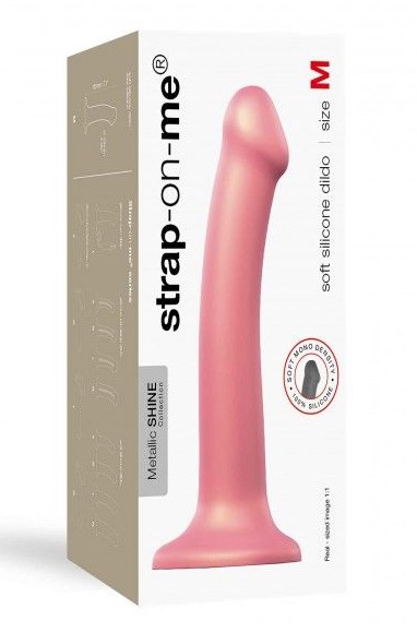 Насадка для страпона Strap-On-Me Mono Density Silicone Dildo - M, розовая