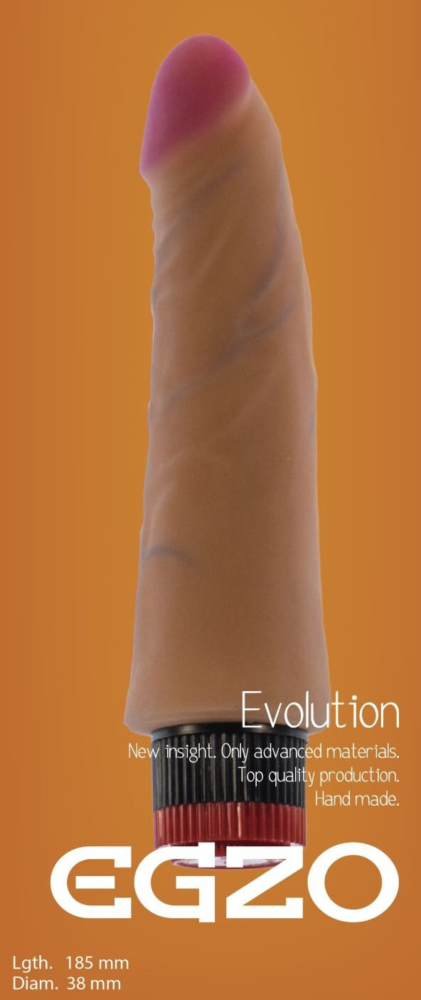 Реалистичный вибратор Mad Egzo Evolution - 18,5 см, телесный