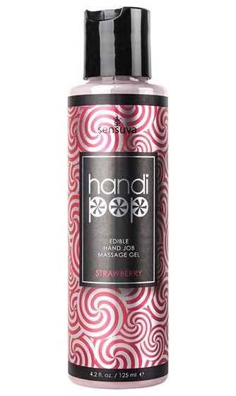 Вкусовой гель для мануальных и оральных ласк Sensuva Handipop Strawberry - клубника, 125 мл