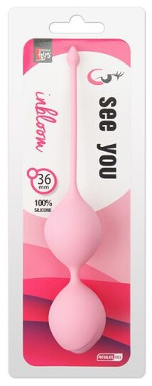 Вагинальные шарики See You In Bloom Duo Balls 36 mm, розовые