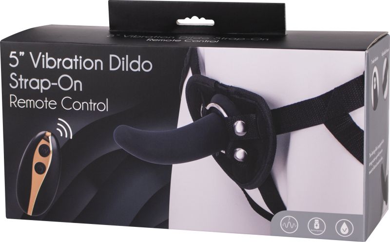 Женский страпон с вибрацией Vibration Dildo Strap-On Remote Control 5, черный
