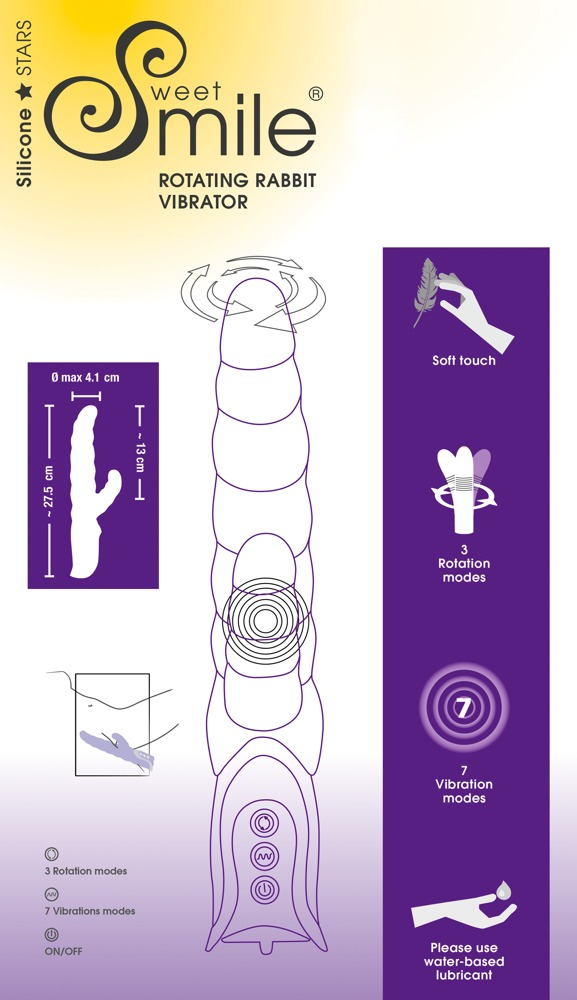 Вибратор кролик с ротацией Smile Rotating Rabbit Vibrator, лиловый