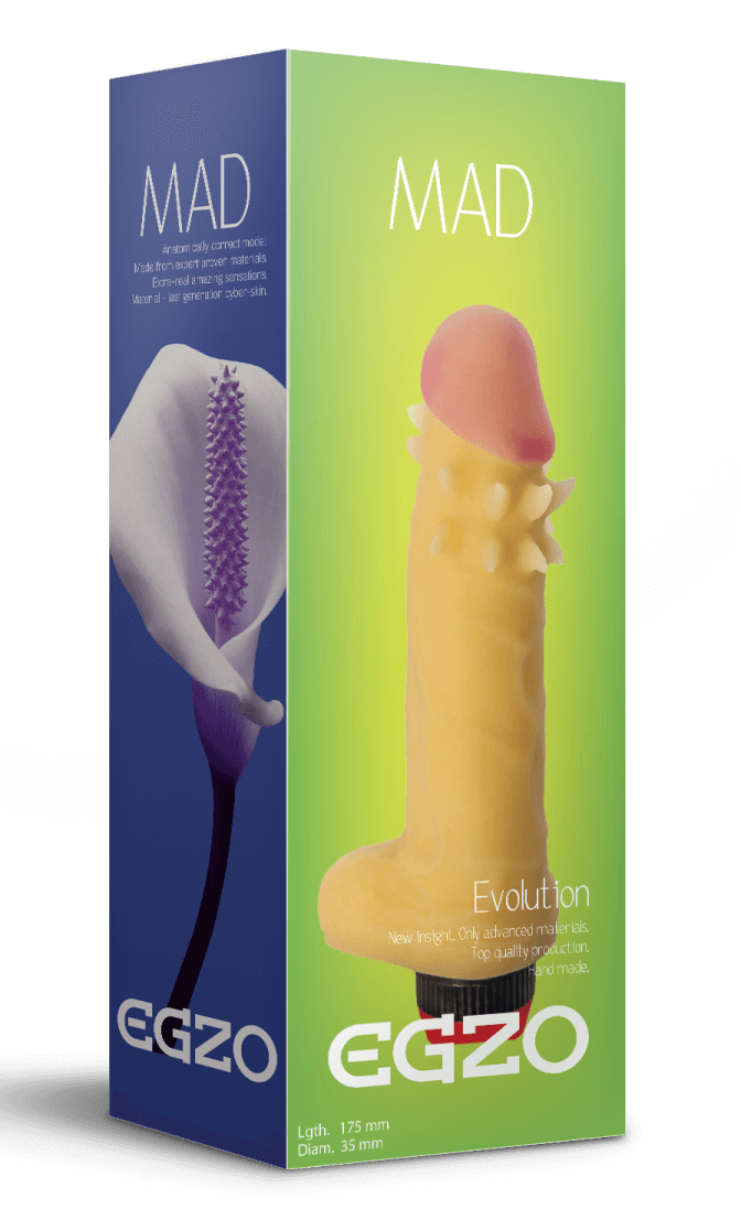 Вибратор с усиками Mad Egzo Evolution - 17,5 см, телесный