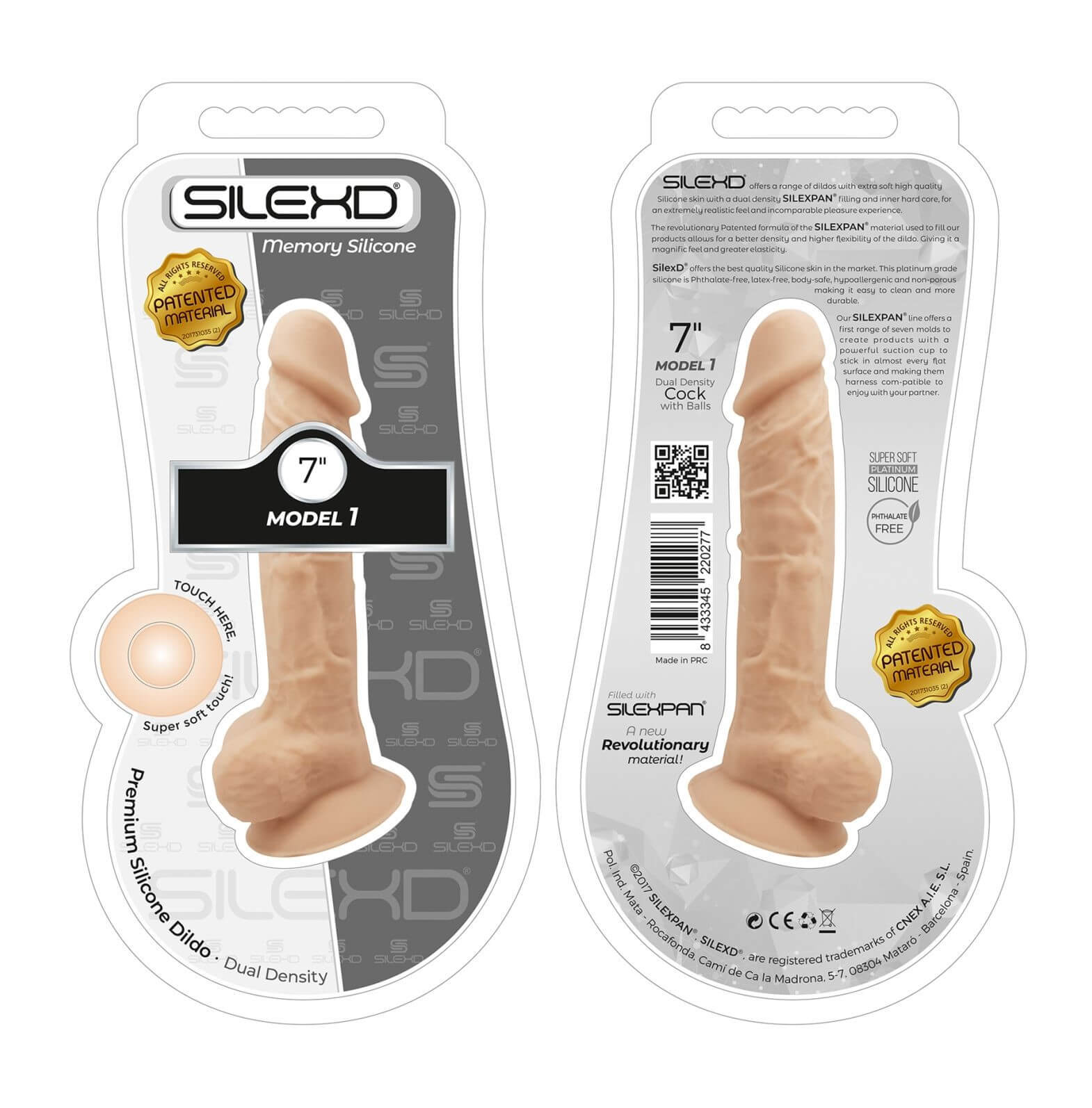Реалистичный фаллоимитатор Silexd Premium Silicone Dildo Model 1 - размер 7, телесный