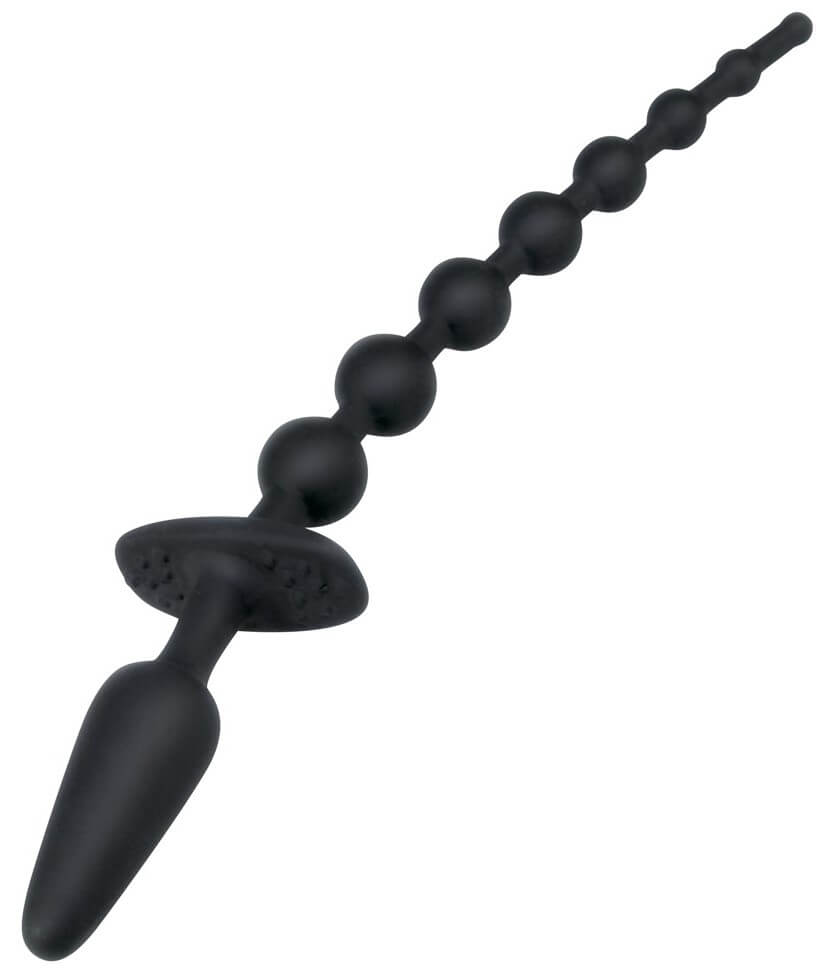 Анальная цепочка с пробкой Backdoor Lovers Anal Plug&Beads, черная