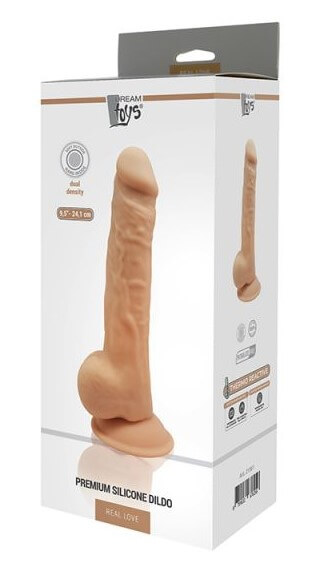 Реалистичный фаллоимитатор Real Love Premium Siicone Dildo - 24,1 см, телесный