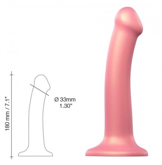 Насадка для страпона Strap-On-Me Mono Density Silicone Dildo - M, розовая