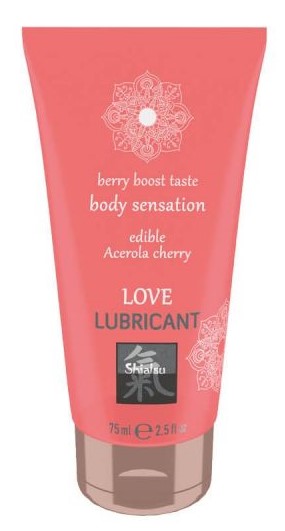 Оральный лубрикант Shiatsu Love Lubricant Edible Acerola Cherry - барбадосская вишня, 75 мл