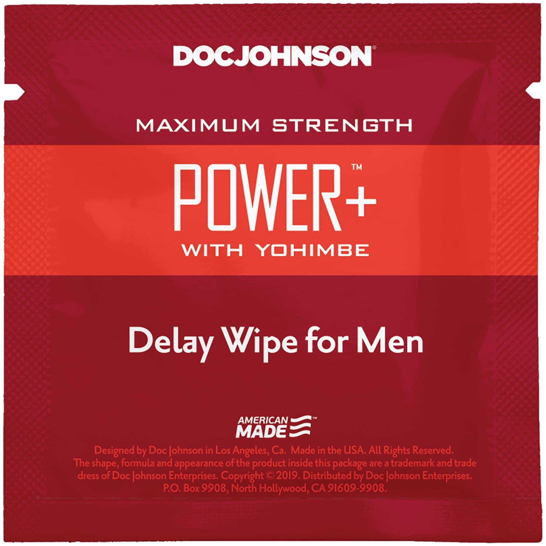 Салфетка-пролонгатор Doc Johnson Power+ Delay Wipe For Men - экстракт йохимбе